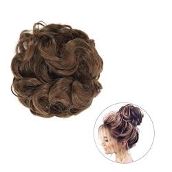 Haarteil Haarverlängerung 1 STÜCKE Synthetischer Chaotisch Lockiger Gewellter Scrunchie Chignon Mit Gummiband Umwickelt Auf Dem Haar Pferdeschwanz Donut Haarknoten Haarschmuck for Frauen Haarteil Haar von GRFIT