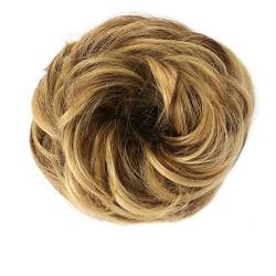 Haarteil Haarverlängerung Lockiges gewelltes Haargummi-Donut-Chignon-Haarteil for Frauen, unordentlicher Dutt, Haarverlängerungen, synthetischer Haarknoten, elastisches Band, Haargummis, Hochsteckfris von GRFIT