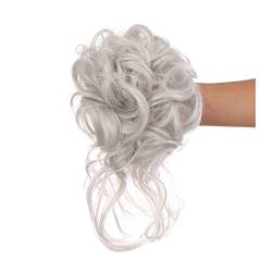 Haarteil Haarverlängerung Pieces Curly Chignon Donut Scrunchie for Frauen, unordentlicher Dutt, synthetische, zerzauste Hochsteckfrisur, Haarknoten, Verlängerung, elastisches Haarband Haarteil Haargum von GRFIT