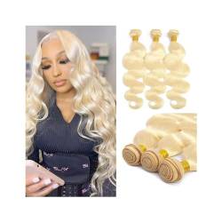 Human Hair Bundles 613 Blonde Körperwelle Echthaar Bundles 8-40 Zoll Lange Brasilianische Remy Haarverlängerung 1/3/4 Bündel Honig Blonde Haarwebarten for Frauen Haarteil Extensions (Size : 10 12 14 von GRFIT