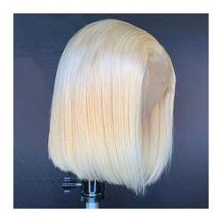 Perücken Blonde Bob-Perücken, Echthaar, Lace-Frontal-Perücke, brasilianisches Remy-Haar, kurze, gerade Bob-Spitze-Perücken for Frauen, vorgezupfter natürlicher Haaransatz, 613 HD Lace-Front-Perücke Sp von GRFIT