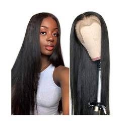 Perücken für Frauen Glattes Haar, Lace-Front-Perücke, HD-transparentes Lace-Frontal-Echthaar-Perücke for Frauen, 35,6–101,6 cm lange brasilianische Remy-Haare, vorgezupfter Verschluss, Perücke für den von GRFIT