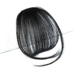 Pony Haarteil Haarspange mit Pony, synthetisches Clip-in-Haar, Air Bangs, Haarteil, Schwarzbraun, Extensions, Mini-Fake-Bangs-Haarteil for Frauen Pony-Haarverlängerungen (Color : 18-2) von GRFIT