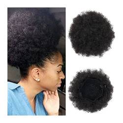 Unordentliches Haarteil Afro Puff Haarknoten Chignon Zubehör Kurze Kordelzug Pferdeschwanz Verlängerung Synthetische Kinky Curly Pferdeschwanz Haarteile for Schwarze Frauen Unordentlicher Look (Color von GRFIT