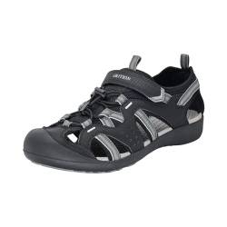 GRITION Herren Wandern Sandalen Outdoor Geschlossene Trekkingsandalen Klettverschluss Verstellbaren Männer Sommer Sandale Sportsandalen Wandersandalen Wasserfest Schuhe 43eu schwarz von GRITION