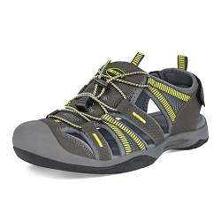 GRITION Wandersandalen für Herren mit geschlossener Zehenpartie, Fischer-Sommer-Walking-Sandale, leicht, verstellbar, für Strand, Trekking, Outdoor, Wasser, Sport, Yellow 43 von GRITION