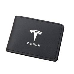 GRONGU Kreditkartenetui, Für Tesla Model 3 Y X, Leder-Führerscheinhalter, Kartenhalter, Geldbörse, Autozubehör,Black- von GRONGU