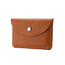 Portable Credit Card Holder Wallet Coin Purse for Men Women Small Change Pocket Money Bag Card Holder, braun, single layer von GRONGU