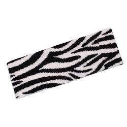 GROOMY Stirnband, Harajuku Gestricktes Stirnband Schwarz Weiß Leopard Zebra Panda Elastic Sport Haarband-2 von GROOMY