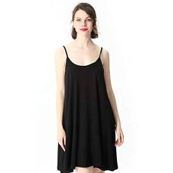 GROPC Damen Sexy Negligee,Modal Cotton V-Ausschnitt Neckholder Babydoll Full Slip Cross Sling Kleid Dessous Nachthemden Weich Atmungsaktives Hemd Nachtwäsche Homewear Plus Size 8XL,Balck Short,7XL von GROPC