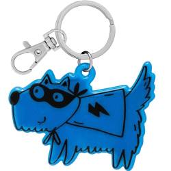 GRUSS & CO Reflektor neon Motiv Hund | Figürlicher Neon-Reflektor, Anhänger mit Schlüsselring und Karabiner, Reflektoranhänger | Kindergeburtstag, Geschenk, Schulstart | 70141 von GRUSS & CO