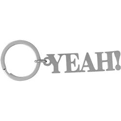 Sheepworld, Gruss und Co - 47052 - Schlüsselanhänger, Yeah, Metall, Größe mit Schlüsselring: 9,6cm x 3cm, Farbe: Silber von GRUSS & CO