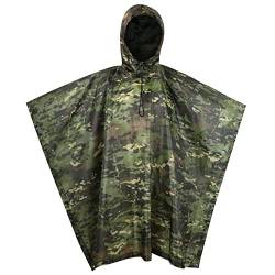 GRVCN Militärischer Regenponcho Camouflage Regenmantel Outdoor Wasserdicht Leicht von GRVCN