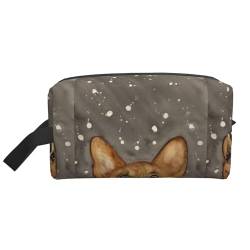 Make-up-Tasche, Corgi Art Dog Reise-Kosmetiktasche, Kulturbeutel, tragbarer Make-up-Taschen-Organizer von GRatka