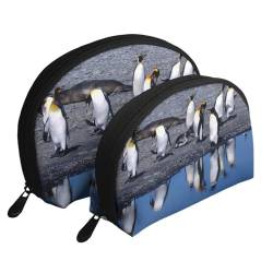 Make-up-Tasche, Reise-Kosmetiktasche, 2-teilig, tragbares Clutch-Beutel-Set, Beutel-Organizer, Pinguin von GRatka