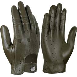 GSG Herren Fahrhandschuhe aus echtem Leder Ungefütterte Touchscreen-Handschuhe aus Schaffell Lederhandschuhe Armeegrün X-Large von GSG SINCE 1998