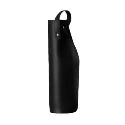 GSJNHY Weinflaschen Taschen PU-Leder, Rotwein-Geschenke, Softbox, Leder-Verpackungstasche, faltbar, tragbar, Griff for einzelne Champagnerflaschen, schöne Handtasche (Color : Black, Size : 95x340mm) von GSJNHY