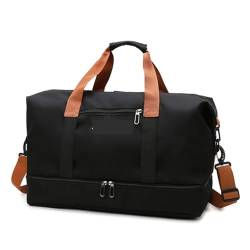 Reise Seesack Multifunktionaler Reiserucksack, große Kapazität, Schulter-Sporttasche, verstellbare Reisetasche, Outdoor-Gepäcktasche für Herren, Dame, Camping, Wandern (Color : Black) von GSJNHY