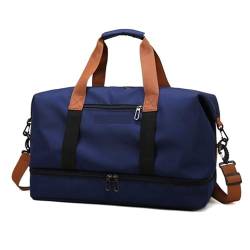 Reise Seesack Multifunktionaler Reiserucksack, große Kapazität, Schulter-Sporttasche, verstellbare Reisetasche, Outdoor-Gepäcktasche für Herren, Dame, Camping, Wandern (Color : Deep Blue) von GSJNHY