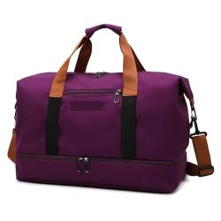 Reise Seesack Multifunktionaler Reiserucksack, große Kapazität, Schulter-Sporttasche, verstellbare Reisetasche, Outdoor-Gepäcktasche für Herren, Dame, Camping, Wandern (Color : Purple) von GSJNHY