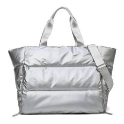 Reise Seesack Reisetasche wasserdichte Sport Yoga Tasche Weibliche Gym Fitness Handtaschen Und Geldbörsen Schulter Taschen for Frauen sac de Voyage für Herren, Dame, Camping, Wandern (Color : Silver von GSJNHY