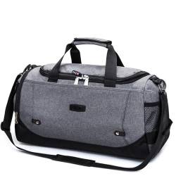 Reise Seesack Reisetaschen, große Kapazität, Reisetasche, Handgepäcktasche, wasserdicht, multifunktional für Herren, Dame, Camping, Wandern (Color : Gray) von GSJNHY