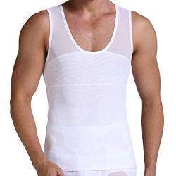 GSKS Herren Bauchweghemd, figurformend, Tanktop, Brust-Kompressionsweste - Weiß - XX-Large von GSKS