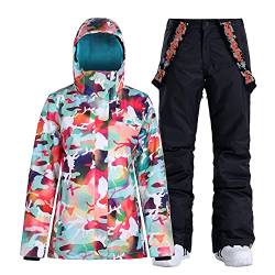 GSOU SNOW Damen Skianzug Schneeanzug Frauen Skijacken Snowboardjacke Skimantel - - Small von GSOU SNOW