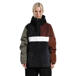 GSOU SNOW Skijacke für Damen und Herren, wasserdicht, winddicht, Snowboardjacke, isoliert, warm, Winter, schwarz braun, S von GSOU SNOW