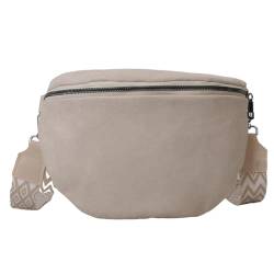 GSenhui Bauchtasche Damen Wildleder,Crossbody Bag Halbmond Tasche mit Breitem Schultergurt und Reißverschluss Umhängetasche Wildleder Klein für Frauen Winter Tasche Einkaufen von GSenhui