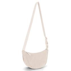 GSenhui Halbmond Tasche Cord Umhängetasche Damen Cord Crossbody Bag Damen Schultertaschen Großer Kapazität, Half Moon für Frauen Täglich Lässige von GSenhui