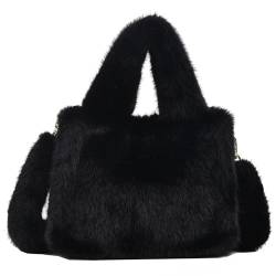 GSenhui Umhängetasche Plüsch,Flauschige Tasche,Fuzzy Tote Bag Damen Fellige,Magnetische Schnalle Tragetaschen Einfarbig Crossbody Tasche Winter Schultertasche Frauen Mädchen von GSenhui