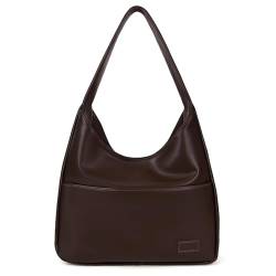 GSenhui Umhängetasche Vintage Leder Beuteltasche Retro Schultertasche Achselhöhle Tasche Tragetasche Vintage Große Kapazität mit Magnetische Schnalle Hobo Tote Bag Braun von GSenhui