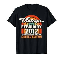 12 Years Of Being Awesome Retro Februar 2012 12. Geburtstag T-Shirt von GTee Vintage 12th Birthday Version 2024