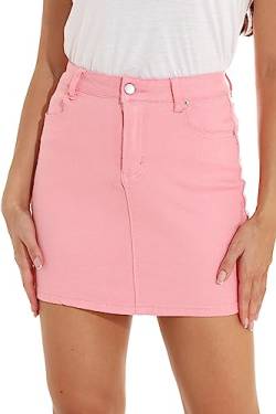 GUANYY Damen Casual Stretch Denim Rock, rose, Groß von GUANYY