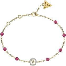 GUESS Damen-Armband Kollektion Natural Stones, Schmuck aus vergoldetem Stahl, Stein: Achat Fuchsia, Referenz ist JUBB03074JWYGFCS., Hypoallergener Stahl von GUESS