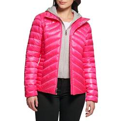 GUESS Damen Leicht verstaubare Jacke-gesteppt, Übergangsjacke, Knallpink (Hot Pink), XL von GUESS