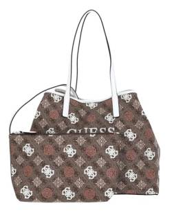 GUESS Damen Shopper Vikky II Large 33-Latte Logo Multi von GUESS