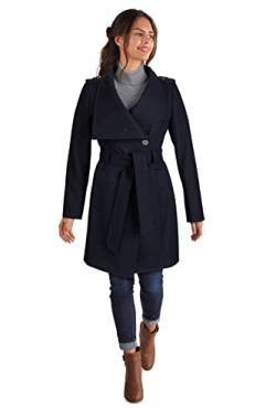 GUESS Damen Softshellmantel mit Gürtel und Kapuze Übergangsjacke, Marineblau, L von GUESS