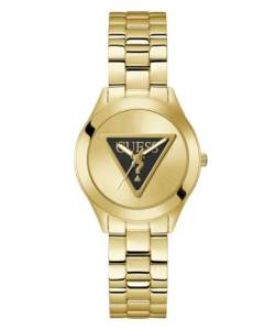GUESS Damen Uhr Armbanduhr TRI Plaque GW0675L2 Edelstahl Gold von GUESS