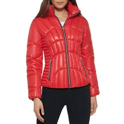 GUESS Fall, Puffer, Steppjacken für Damen, rot, groß, Rot/Ausflug, einfarbig (Getaway Solids), L von GUESS