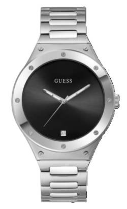 GUESS Herren Analoguhr schwarz/Silber One Size von GUESS