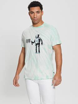 GUESS Herren Shirt Aqua/schwarz/Offwhite L von GUESS