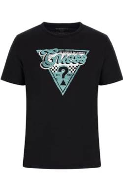 GUESS M4RI06I3Z14 T-Shirt für Herren, Jersey, Stretch, Logo, Dreieck, Schwarz , Large von GUESS