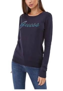 GUESS Maglione A Girocollo Helene Logo W3BR22Z2NQ2 Blu Scuro Blu XS von GUESS