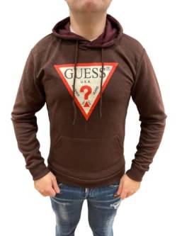 GUESS Triangle Logo Herren Hoodie (as3, Alpha, l, Regular, Regular, Burgund) von GUESS