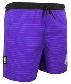 GUGGEN Mountain Badehose für Herren Schnelltrocknende Badeshorts B10 mit Kordelzug Beachshorts Boardshorts Schwimmhose Männer mit Muster Lila XXL von GUGGEN Mountain