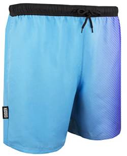 GUGGEN Mountain Badehose für Herren Schnelltrocknende Badeshorts Beachshorts Boardshorts Schwimmhose Männer Blau Lila M von GUGGEN Mountain