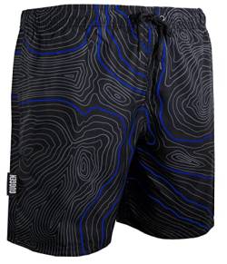 GUGGEN Mountain Badehose für Herren Schnelltrocknende Badeshorts Beachshorts Boardshorts Schwimmhose Männer Farbe Schwarz L von GUGGEN Mountain