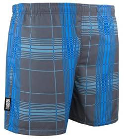 GUGGEN Mountain Badehose für Herren Schnelltrocknende Badeshorts Beachshorts Boardshorts Schwimmhose Männer kariert Farbe Grau M von GUGGEN Mountain